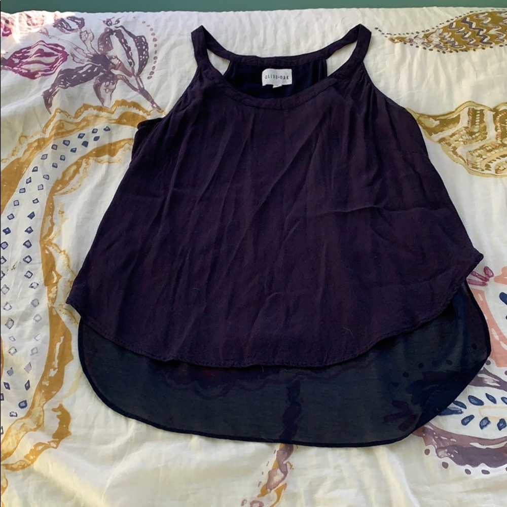 Olive + Oak Navy High-Low Blouse